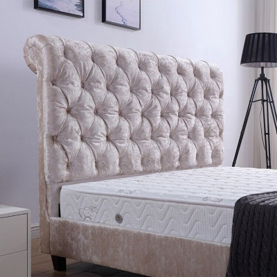 Modern beige Chesterfield-Bett Designer-Doppelbett Luxusmiwwelen