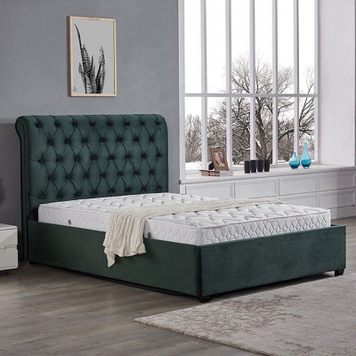 Modern gréngt Chesterfield Duebelbett Designer Luxusbetter