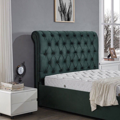 Modern gréngt Chesterfield Duebelbett Designer Luxusbetter