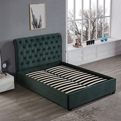 Modern gréngt Chesterfield Duebelbett Designer Luxusbetter