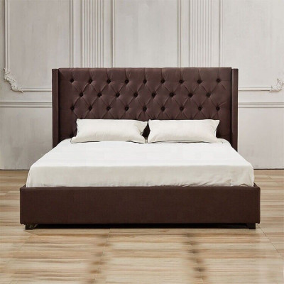 Schlofzëmmer Bett 200x200cm Gepolstert Better Chesterfield Textilstoff