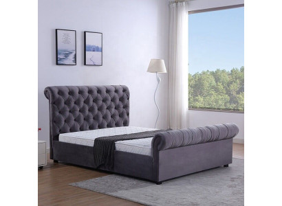 Design Chesterfield Bett Textilleder Hotel Better Schlofzëmmer Nei Samt Gepolssert