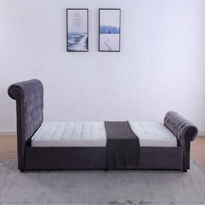 Design Chesterfield Bett Textilleder Hotel Better Schlofzëmmer Nei Samt Gepolssert