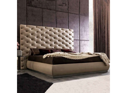 Beige Mauerpanneau Chesterfield Luxusbett Designer Duebelbetter