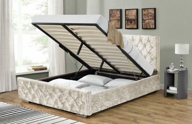 Wäisst Textil Chesterfield Bett Schlofkummer Duebelbetter Modern Bett