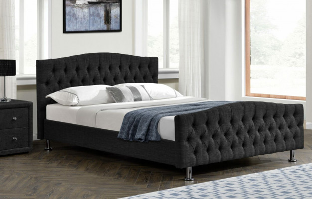 Schwaarzt Chesterfield Bett Design Schlofkummer Englescht Bett
