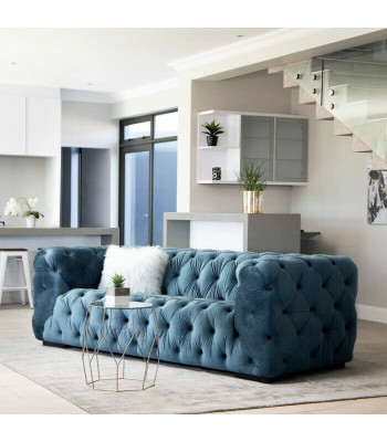 Chesterfield 3-Sëtz Moderne Luxus Couch Designer Wunnzëmmer Dräisëtzer