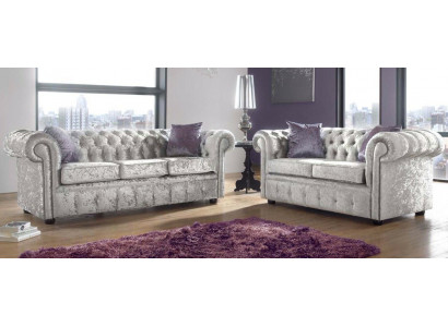 Sofagarnitur Chesterfield 3+2 Sëtz Klassesch Barock Rokoko Sofa Textil Lieder