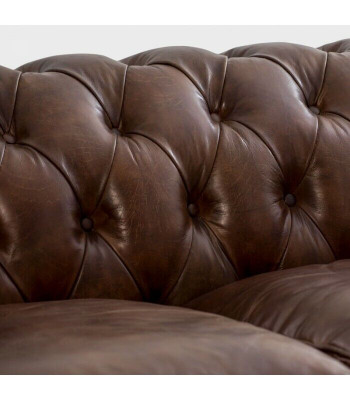 Englesch Chesterfield Canapé Lieder Sofa Canapéen Sofas Drësëtzeger Braun Rollschranken