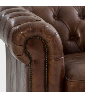 Englesch Chesterfield Canapé Lieder Sofa Canapéen Sofas Drësëtzeger Braun Rollschranken