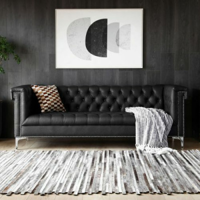 Englesche Stil Miwwelen Chesterfield Dräisëtzer Couch Rousa Turkis 3er Blo Sofa