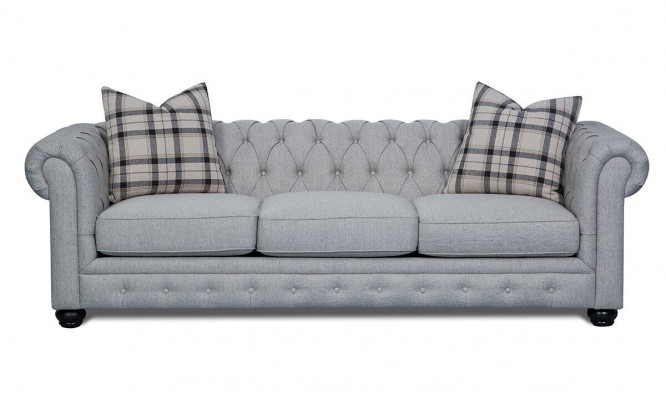 Chesterfield Sofa-Garnitur Sofa Couch Polster 3+1 Sëtzer Lieder Couchen Stoff Nei