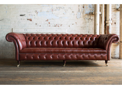 XXL grousst Canapé Chesterfield Canapé 4-Sëtz Canapé Stoff Luxus Klassesch Textil