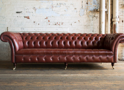 XXL grousst Canapé Chesterfield Canapé 4-Sëtz Canapé Stoff Luxus Klassesch Textil