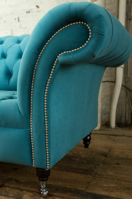 Chesterfield Kanapé XXL grouss Sofa Couchen Samt Lieder Textil Polster Sofas 4-Sëtzer