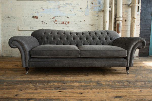 Chesterfield Stoffcouch Sofa-Sëtzkombinatioun 4-Sëtzer Kombinatioun Design Modern Sofa