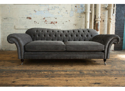 Chesterfield Stoffcouch Sofa-Sëtzkombinatioun 4-Sëtzer Kombinatioun Design Modern Sofa