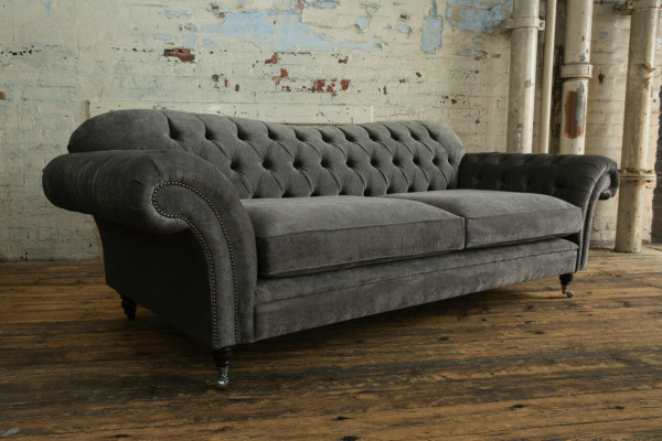 Chesterfield Stoffcouch Sofa-Sëtzkombinatioun 4-Sëtzer Kombinatioun Design Modern Sofa
