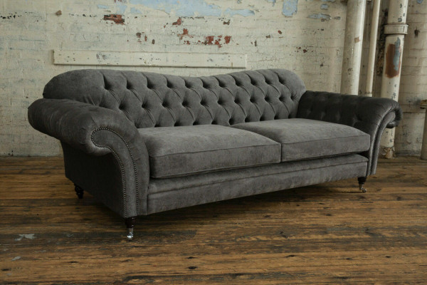 Chesterfield Stoffcouch Sofa-Sëtzkombinatioun 4-Sëtzer Kombinatioun Design Modern Sofa