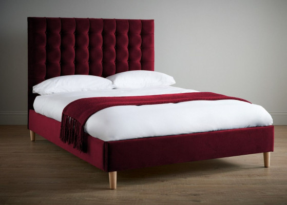 Rout Luxus Samtt Textile Bett Duebel Design Chesterfield Klassesch Betten Nei