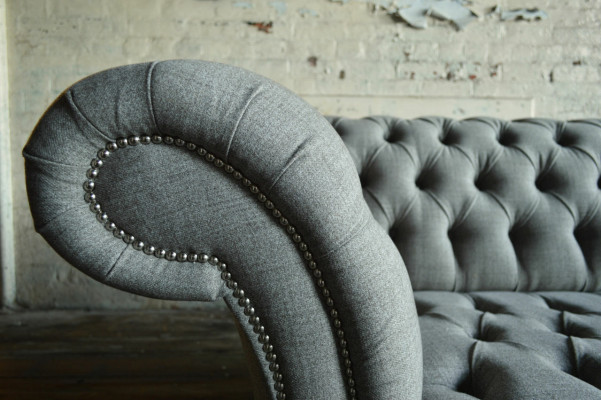 Textil Canapé Stoff Couch Chesterfield grouss Canapéen XXL Couchen Sëtz 265 cm Polster.