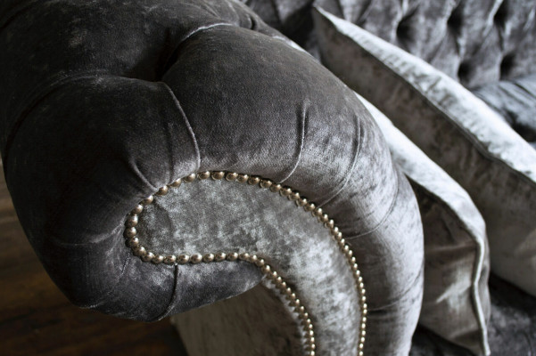 Grom Designer 3 Sëtz Chesterfield Canapé Polster Sofaen Design Sofa