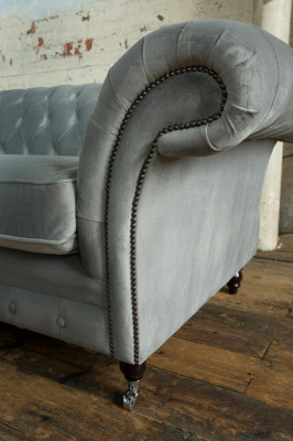 Chesterfield 4-Sëtzer Polster Canapé Modernen Stil Lieder Stoff Sofa Couches Textil