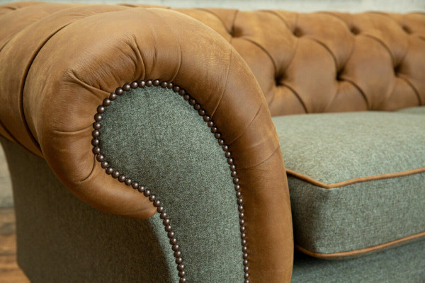 Designer Canapé 3 Sëtzer Couch Polster Canapéë Stoff Wunnzëmmer Textil Couch