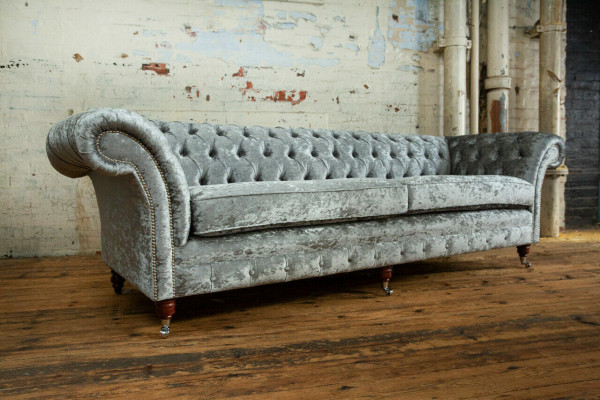 Chesterfield Groe Polstersofa Viersëtzer Designer 4-Sëtzer Canapé