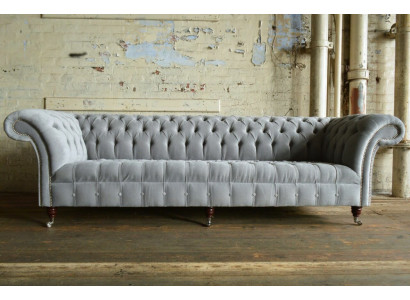 Klassesch Chesterfield Sofa 4 Sëtz Sofae Couchen Lieder Gro Design Polster.