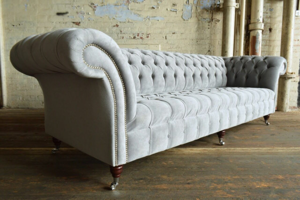 Klassesch Chesterfield Sofa 4 Sëtz Sofae Couchen Lieder Gro Design Polster.