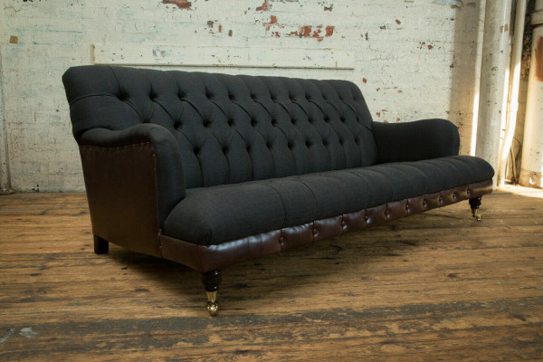Klassesch Chesterfield Canapé 3 Plätz Sofa Canapé Samt Lieder Blo Design Polster