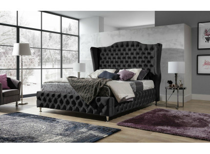 Schwaarzt Bett Chesterfield Polster Duebelbett Luxus Schlofzëmmer Design Better