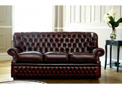 Brongen Chesterfield 3-Sëtzer am antike Stil Designer Stotzëmmer Couch