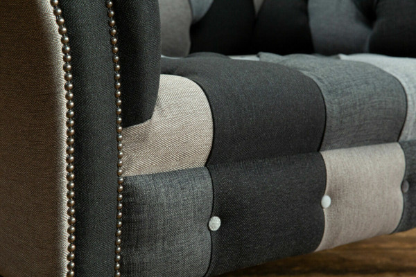 Grau-blo Chesterfield Fotel Luxus Eenzelsëtzer Designer Miwwelen