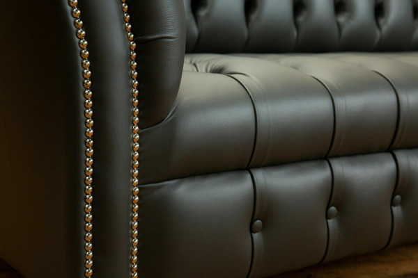Groue Chesterfield Lieder Dreisëtzer Designer 3-er Canapé