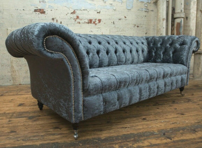 Wunnzëmmer Chesterfield Canapé Sofa Design Textil Couchen Sofas Dräisetzer Gro.