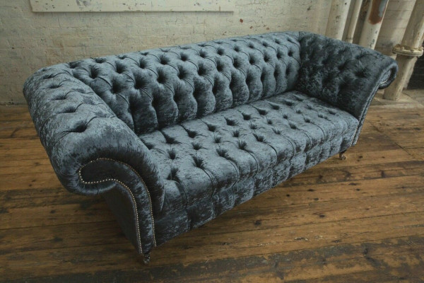 Wunnzëmmer Chesterfield Canapé Sofa Design Textil Couchen Sofas Dräisetzer Gro.