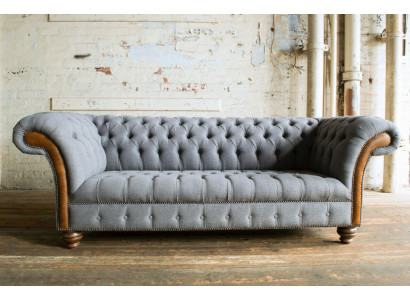 Edle gro dass Chesterfield Dräisëtzer Luxus Wunnzëmmer 3er Sofa