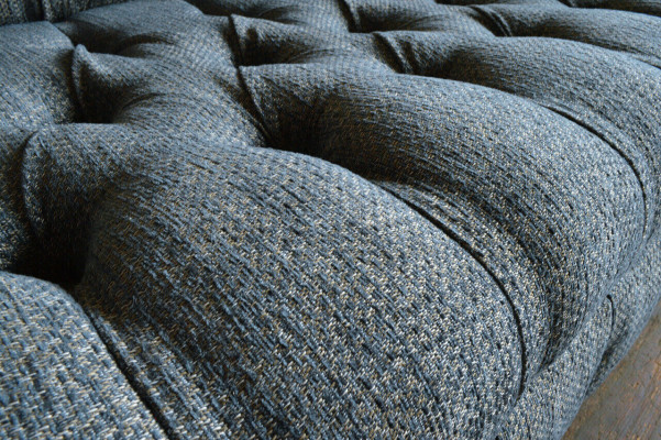 Gro Stoff Chesterfield Dräisëtzer Luxus 3-er Canapé Designer Sofa