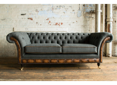 Edler Chesterfield Dräisëtzer Wunnzëmmer 3-Sëtzer Sofa