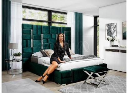 Polsterbett Duebelbett Designer Bett Ehebett Schlofzëmmer Sametbett Stoffbetter