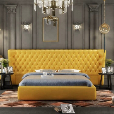 XXL Grouss Mauerpaneel Bett Chesterfield Hotel Luxus Design Better 200x200cm Nei