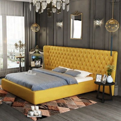XXL Grouss Mauerpaneel Bett Chesterfield Hotel Luxus Design Better 200x200cm Nei