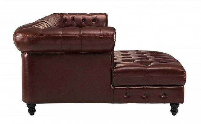 Chesterfield Eckskultur Sofa Couch Polstersofa klassesch Miwwelen