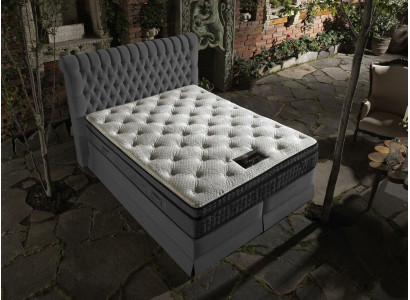 Duebelbett Samt Better Polster Schlofzëmmer Bestietnes Boxspringbett