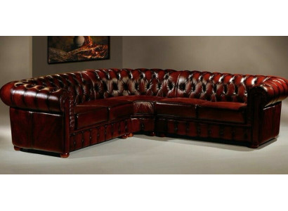 Chesterfield Ecksdivan Eckcouch Designer Sofa Canapé Samt Ledersofa