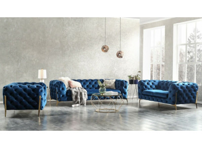 Sofa Canapé Polster XXL Grouss Garnitur Chesterfield Textil 3+2+2 Designer Canapéen