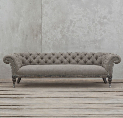 Chesterfield Sofa Canapé Polster Stoff Lieder Couchen Polster Garnitur 4-Sëtzer