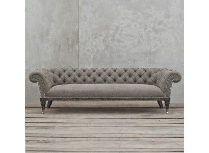 Chesterfield Sofa Canapé Polster Stoff Lieder Couchen Polster Garnitur 4-Sëtzer